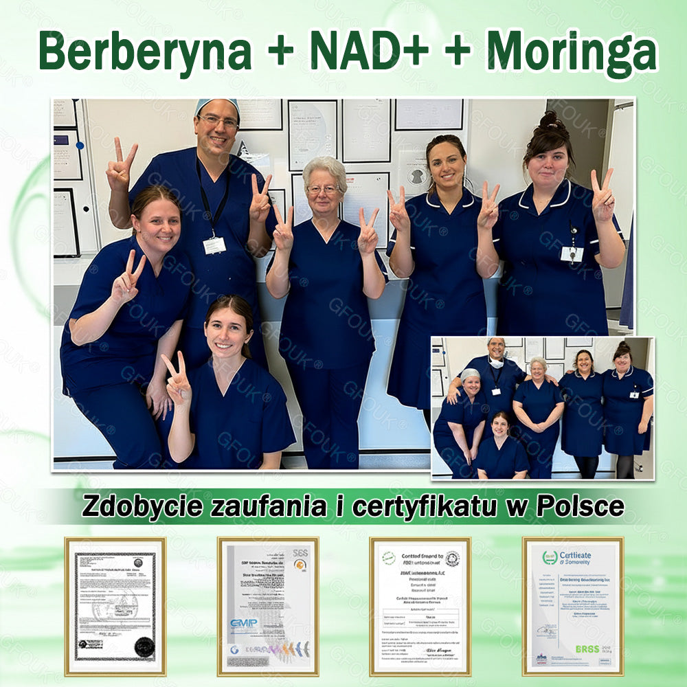 🇵🇱 Oficjalny Sklep | 👩‍⚕️ GFOUK® Moringa · Berberyna × NAD+ 10-w-1 Zaawansowany Nano Mikronakłuwający Plaster 🇪🇺 (Tylko Raz Dziennie, Widoczne Zmiany Już w 7 Dni)