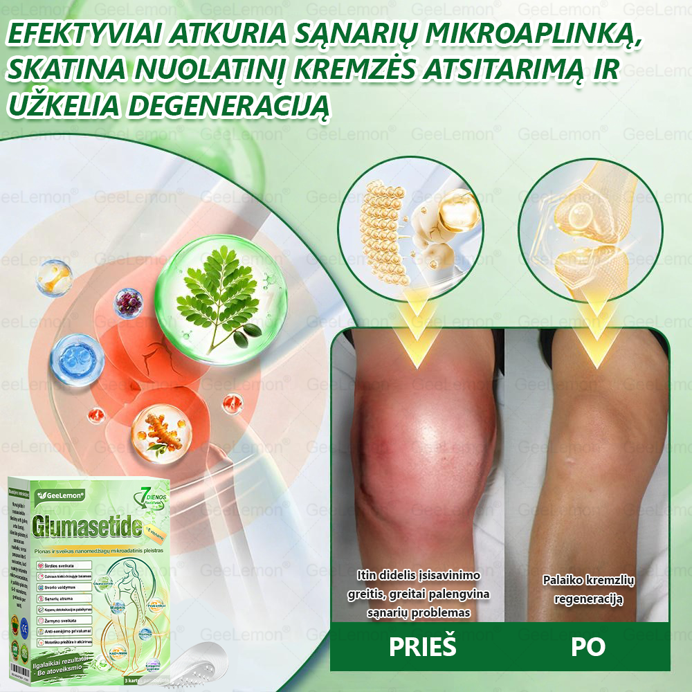 🇱🇹 Rekomenduojama šalies specialistų · 👩‍⚕️ Oficiali atstovybė Lietuvoje |👩‍⚕️ 𝐆𝐞𝑒𝐿𝑒𝐦𝐨𝐧® 𝐆𝐥𝐮𝐦𝐚𝐬𝐞𝐭𝐢𝐝𝐞 8 viename Liekninantis ir sveikatinantis nano pleistras su mikroadatomis 🇱🇹 (Tik kartą per dieną, matomi pokyčiai jau per 7 dienas) ✅