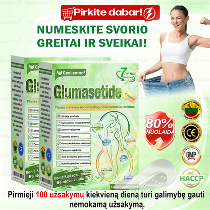 🇱🇹 Rekomenduojama šalies specialistų · 👩‍⚕️ Oficiali atstovybė Lietuvoje |👩‍⚕️ 𝐆𝐞𝑒𝐿𝑒𝐦𝐨𝐧® 𝐆𝐥𝐮𝐦𝐚𝐬𝐞𝐭𝐢𝐝𝐞 8 viename Liekninantis ir sveikatinantis nano pleistras su mikroadatomis 🇱🇹 (Tik kartą per dieną, matomi pokyčiai jau per 7 dienas) ✅