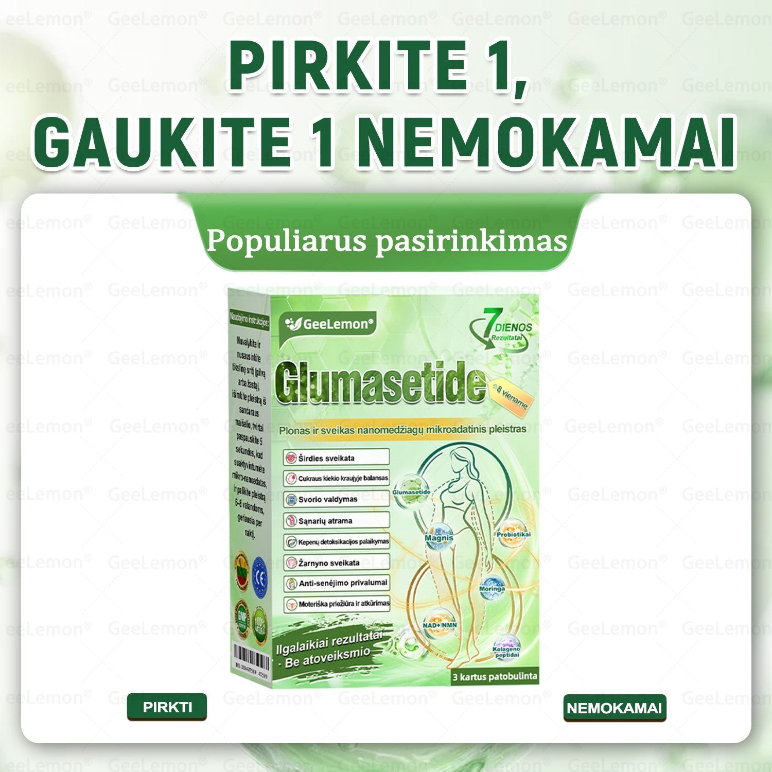 1 pakuotė – Net iki 4 kg lieknumo